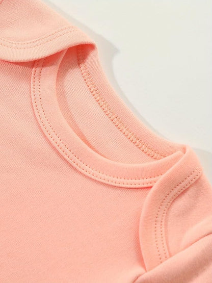 5-Pack Newborn Infant Unisex Short Sleeve Baby Bodysuits,Comfortable 100% Cotton Candy Color Rompers