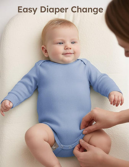 Yoofoss Baby Bodysuits 100% Organic Cotton Baby Onesie Long Sleeve Baby Boys Girls Clothes Soft Newborn Infant Romper, 3 Pack