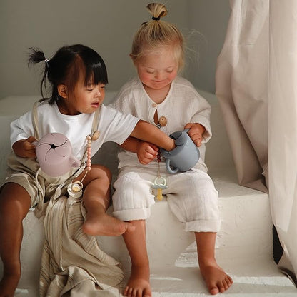 mushie Silicone Snack Cup | Spill Proof Food Container for Toddler and Baby (Soft Lilac)