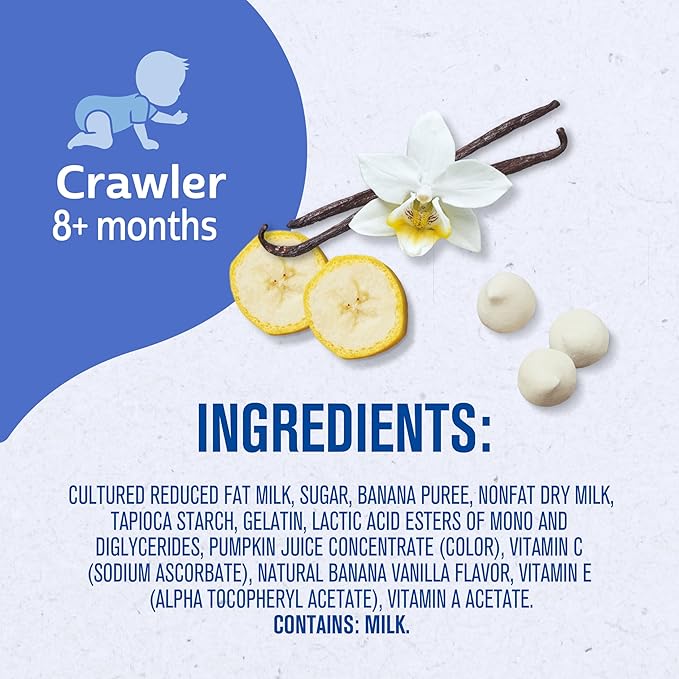 Gerber Stage 3 Baby Food Snacks, Banana Vanilla Yogurt Melts, Freeze Dried Yogurt and Fruit Snacks for Babies, Baby Led Feeding, 7-Pack