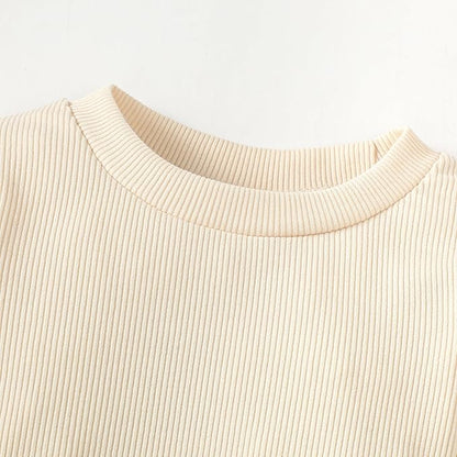 OPAWO Long Sleeve Onsies for Baby Girls' Bodysuits Newborn 3 Pack Infant Ribbed Fall Baby Girl Romper Undershirt