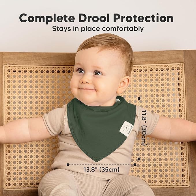 KeaBabies 8-Pack Organic Baby Bandana Bibs for Boys, Girls - Super Absorbent Triangle Baby Bibs for Drooling and Teething Infant, 100% Cotton Extra Soft for Newborn, Infant 0-36 Months (Crossroads)