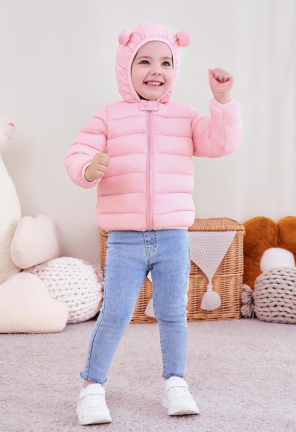 UPlee 3M - 3T Baby Girls Boys Winter Coats for Toddlers Lightweight Puffer Jacket Kids Down Alternative Outerwear
