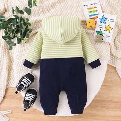 Baby Boy Clothes Newborn Hoodie Romper Fall Winter One-piece Outfit Infant Cute Cartoon Clothing Set 0-18 Months