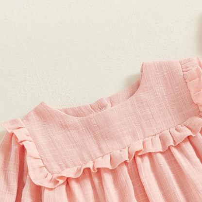 2pcs Infant Baby Girls Romper Dress Headband Long Sleeve Clothing Flowers Newborn Boho Girl Outfit Jumpsuit Clothes