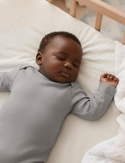 Yoofoss Baby Bodysuits 100% Organic Cotton Baby Onesie Long Sleeve Baby Boys Girls Clothes Soft Newborn Infant Romper, 3 Pack