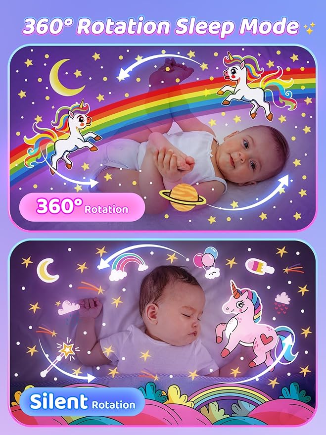 Carousel Night Light for Kids, 15 Music+15 Films+315 Colors Star Projector for Kids Night Light Projector,360°+Remote+1200mah Unicorn Toys for Girls Room Decor, Valentines Gifts for Kids, Girls, Baby
