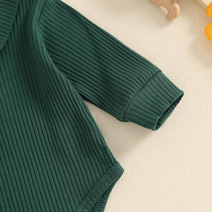 Newborn Baby Boy Girl Clothes Ribbed Knitted Long Sleeve Romper Pants Solid Cotton Infant Fall Winter Outfits 2Pcs