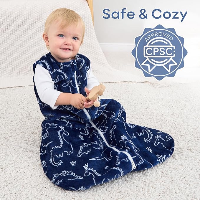 Yoofoss Fleece Baby Sleep Sack 2 Pack 1.5 Tog Baby Wearable Blanket with 2-Way Zipper