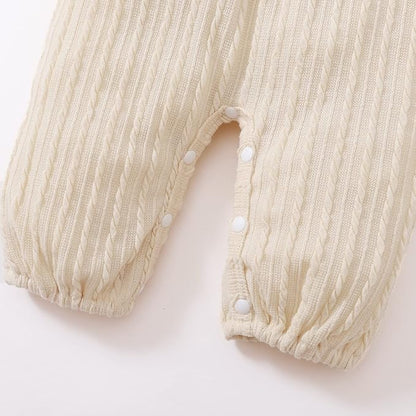 Happy Town Baby Girl Romper Infant Fall Winter Clothes Ruffle Sweater Long Sleeve Bodysuit Jumpsuit and Headband