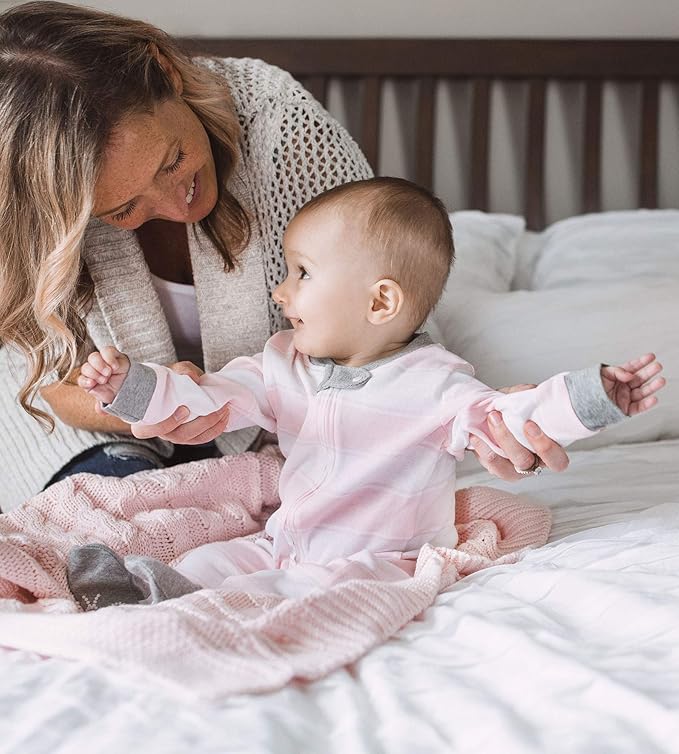 Burt's Bees Baby Girls' Organic Cotton Sleep and Play Footed Pajamas