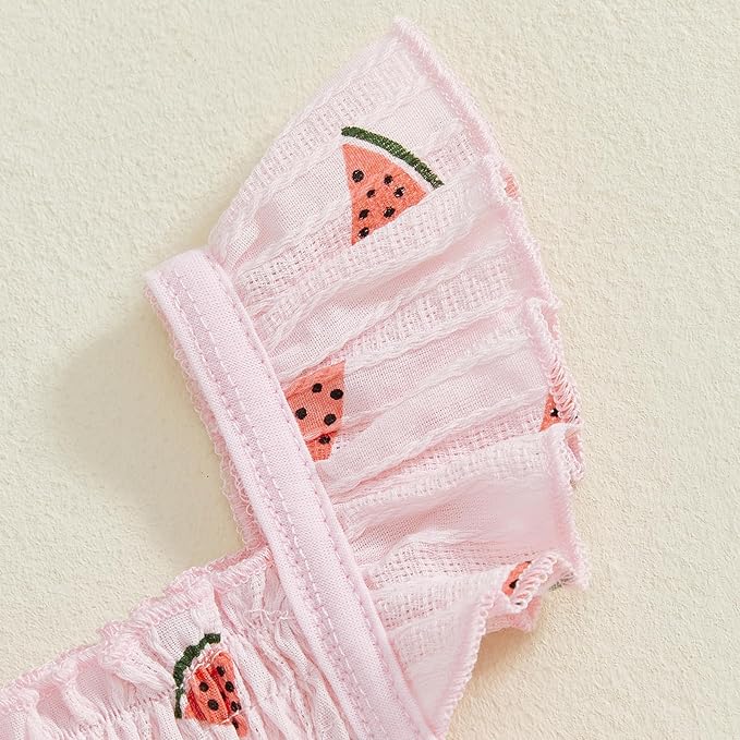 Mubineo Baby Girl Summer Clothes Cute Ruffle Tops Dress Shorts Outfits Set Infant Toddler Shrit Bloomers Princess Outfit