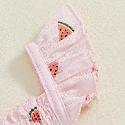 Mubineo Baby Girl Summer Clothes Cute Ruffle Tops Dress Shorts Outfits Set Infant Toddler Shrit Bloomers Princess Outfit