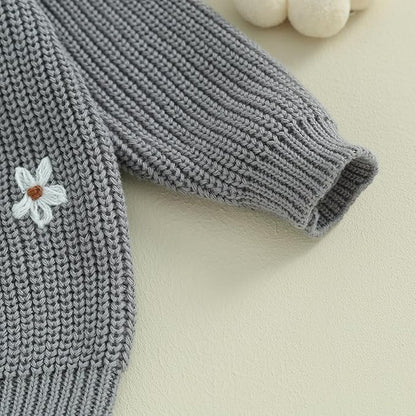 Mubineo Baby Girl Winter Clothes Cute Flower Sweater Crewneck Pullover Long Sleeve Knit Newborn Infant Sweaters