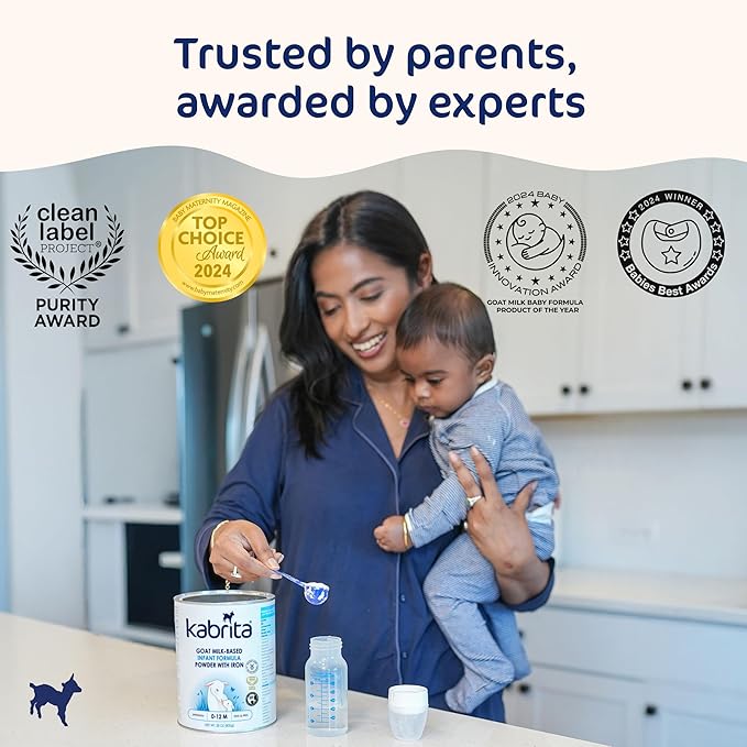 Kabrita Goat Milk-Based Infant Formula Powder with Iron, DHA, ARA & Prebiotics, for Infants 0–12 Months, Non-GMO, 28 oz