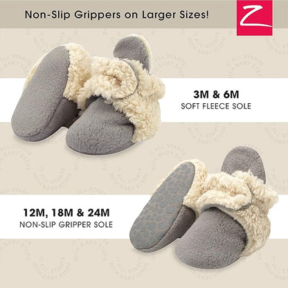 Zutano Unisex Fleece Baby Booties, Two Snap Closure, Newborn to 24 Months