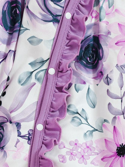 Newborn Baby Girl Clothes Infant Floral Print One-Piece Romper+Jumpsuit+Bodysuit+Hat+Headband