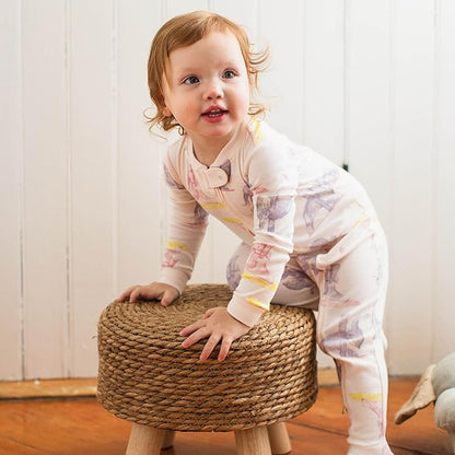 Burt's Bees Baby Baby Girls Sleeper Pajamas, 100% Organic Cotton, One-piece PJs, Diagonal Zip Up Jumpsuit, Snug Fit Footie