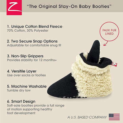 Zutano Unisex Fleece Baby Booties, Two Snap Closure, Newborn to 24 Months