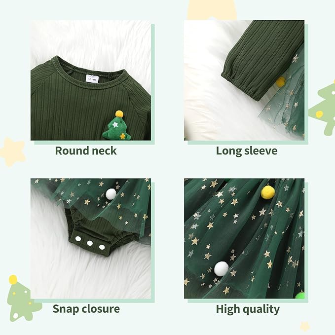 YOUNGER TREE Newborn Baby Girl Romper Dress Outfits Long Sleeve Floral Tutu Bodysuit with Leggings Hat Infant Fall Clothes