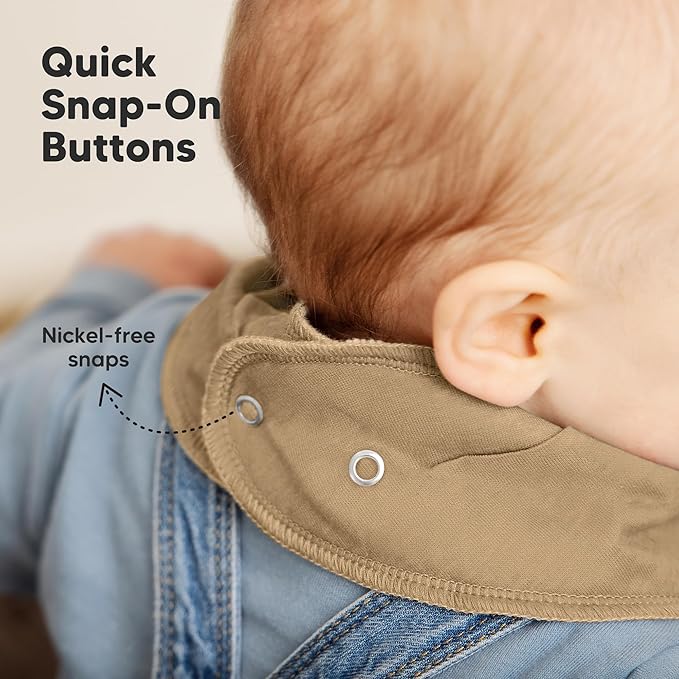 KeaBabies 8-Pack Organic Baby Bandana Bibs for Boys, Girls - Super Absorbent Triangle Baby Bibs for Drooling and Teething Infant, 100% Cotton Extra Soft for Newborn, Infant 0-36 Months (Eclipse)