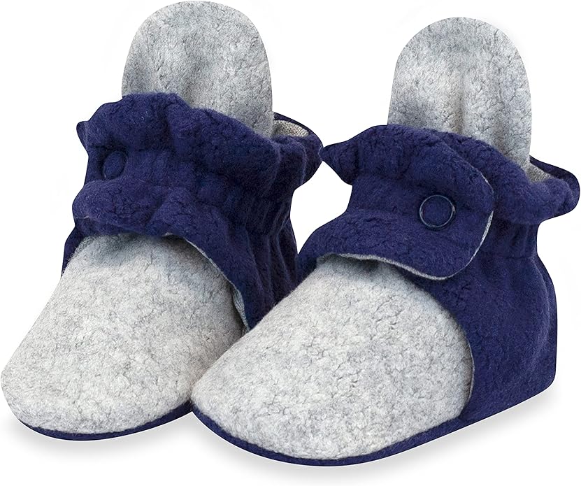 Zutano Unisex Fleece Baby Booties, Two Snap Closure, Newborn to 24 Months