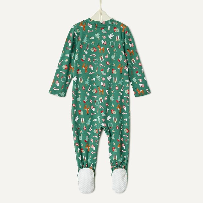 Amazon Essentials x Sofia Grainge Unisex Babies' Cotton Footed Sleep and Play Bodysuit, Pack of 2