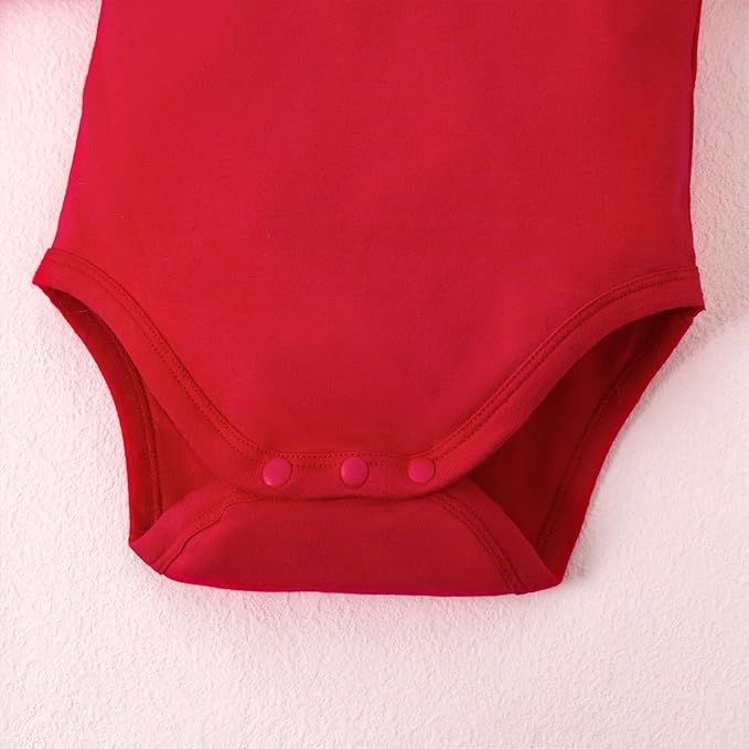 LYSMuch Baby Girls Ruffle Long Sleeve Bodysuit Infant Solid Color Top Jumpsuit Clothes