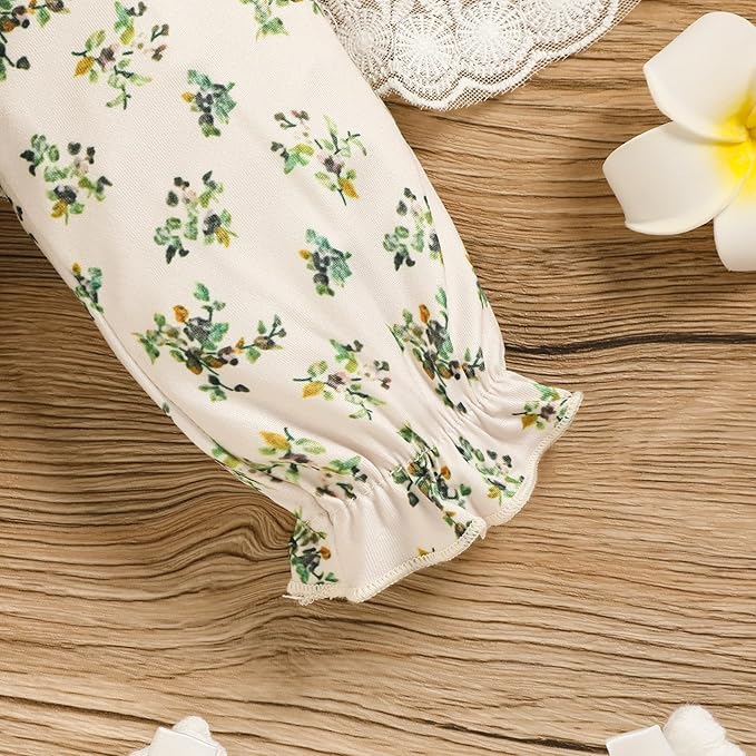 GRNSHTS Newborn Baby Girl Clothes Ruffle Rompers Toddler Fall Outfits for Girls Set Little Girl Fall Winter Clothing