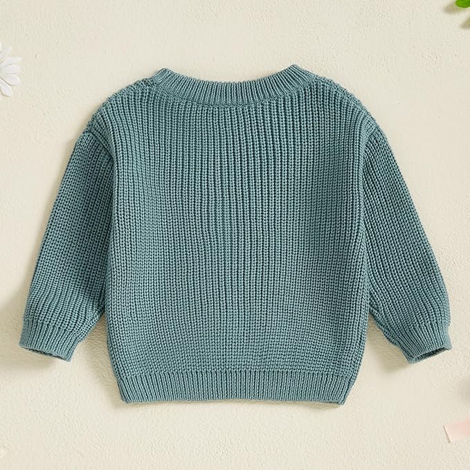 Newborn Baby Boy Girl Knit Sweater Long Sleeve Solid Winter Warm Sweatshirt Top Outfit Infant Toddler Fall Clothes