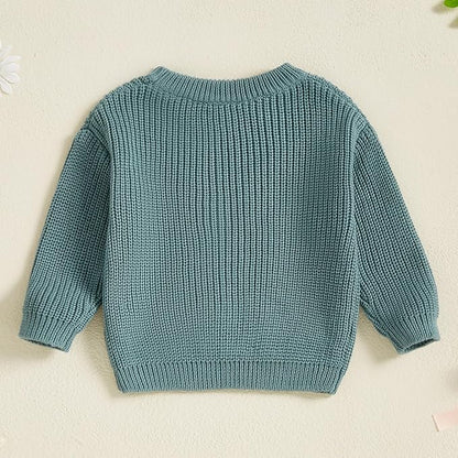 Newborn Baby Boy Girl Knit Sweater Long Sleeve Solid Winter Warm Sweatshirt Top Outfit Infant Toddler Fall Clothes