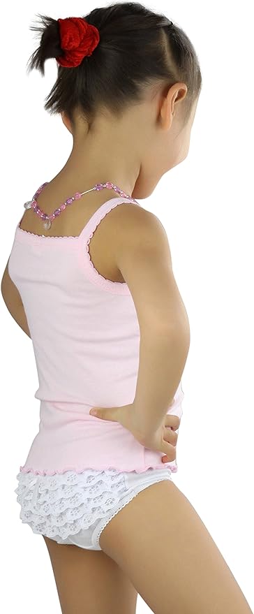 ToBeInStyle Girl's 4 Pack Ruffle Hem Spaghetti Strap Tank Tops