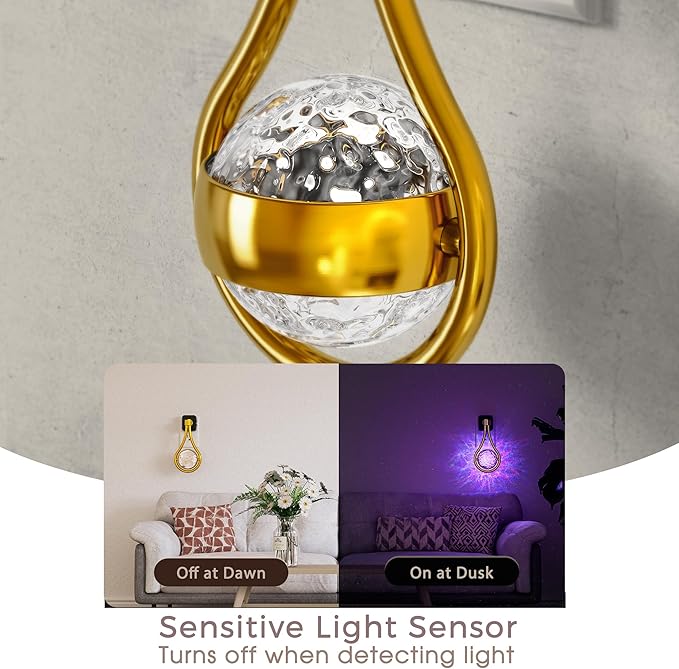 Briignite RGB Night Lights Plug into Wall, Color Changing Nightlight with Dusk to Dawn Sensor, 330° Rotating Night Light with Waterdrop Design, Ideal for Bedroom, Hallway, Living Room, Home Decor