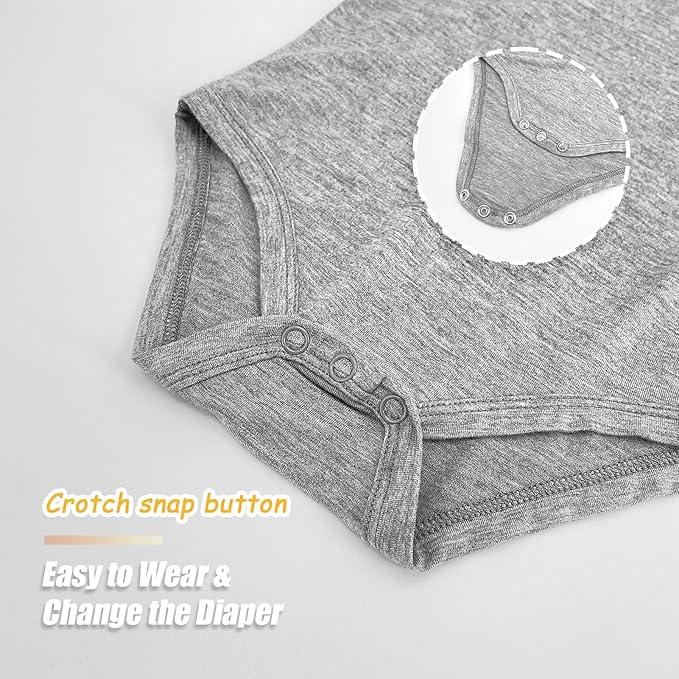 Jimonda Baby Bodysuits Rayon from Bamboo Short Sleeve Baby Boys Girls Rompers Soft Outfits Newborn Clothes