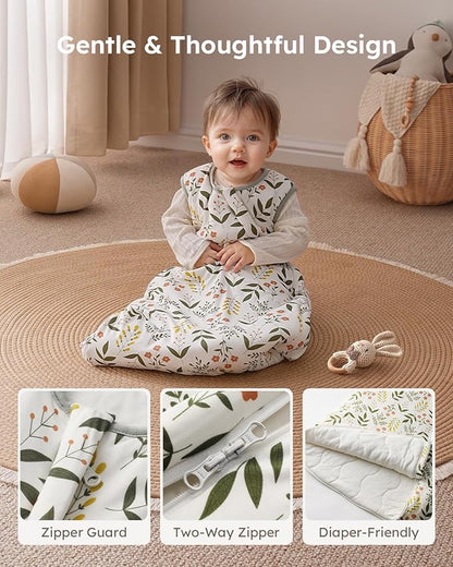 Yoofoss Rayon Made from Bamboo Baby Sleep Sack 18-24 Months 1.0 Tog Baby Wearable Blanket, Super Soft Infant Toddler Sleeping Sack 2-Way Zipper