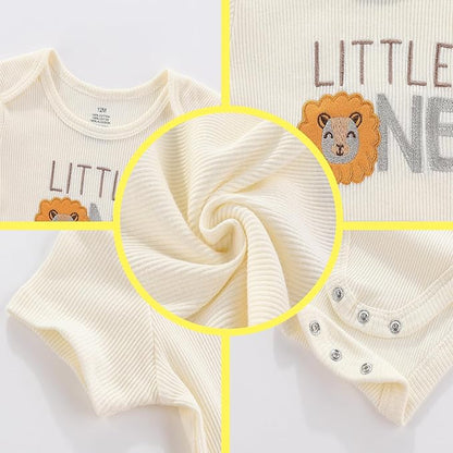 Unisex Baby Cotton Bodysuits 4-pack Short Sleeve Newborn Clothes