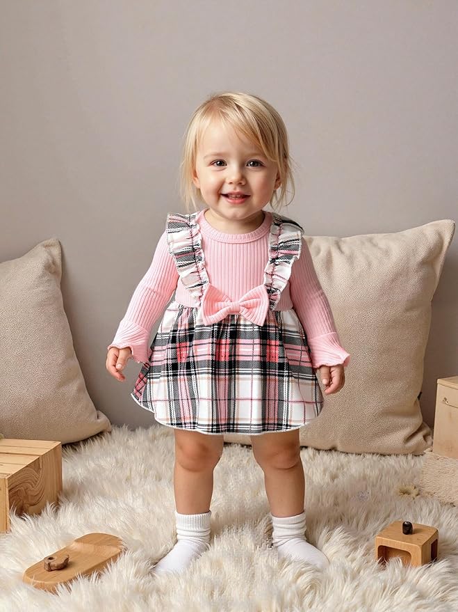 Aalizzwell Infant Baby Girls One Piece Romper Dress with Hat 0-18 Months