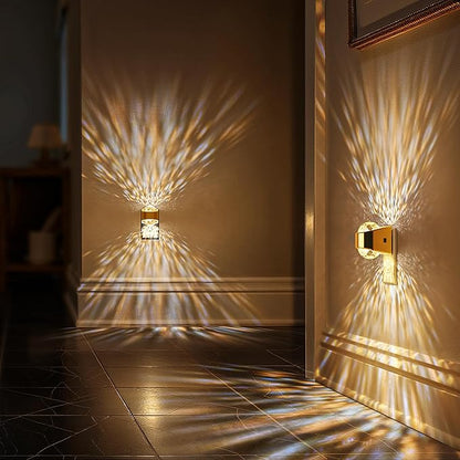 Briignite Night Light, Gold Night Lights Plug into Wall 2 Pack, LED Projector Night Light, Soft White for Bedroom, Dimmable Brightness Dusk to Dawn Nightlight for Bathroom, Gaming Room, Home Decor