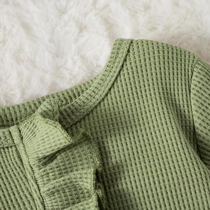 Merqwadd Baby Girl Zipper Pajama Footies 3 Pack Ruffle Sleeper Coming Home Infant Cotton Clothes