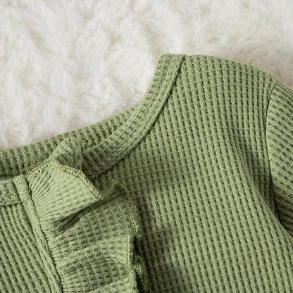 Merqwadd Baby Girl Zipper Pajama Footies 3 Pack Ruffle Sleeper Coming Home Infant Cotton Clothes