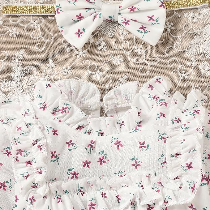 GRNSHTS Newborn Baby Girl Clothes Ruffle Rompers Toddler Fall Outfits for Girls Set Little Girl Fall Winter Clothing