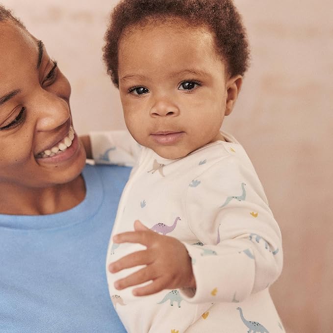 MORI Baby Unisex Clever Pajamas with Two Way Zip - Comfort Breathable Jumpsuit Footed Nightwear for Toddler Boys and Girls