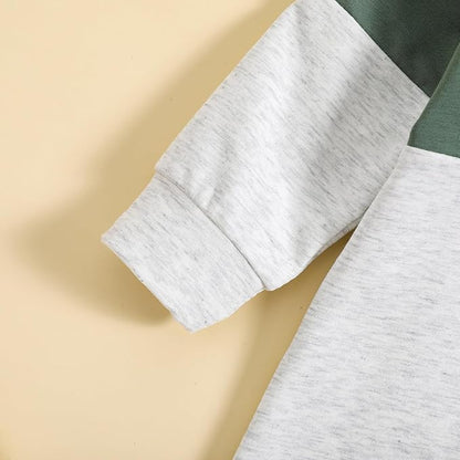 BemeyourBBs Newborn Baby Boy Clothes Color Block Long Sleeve Zipper Hooded Romper with Pocket Fall Winter One Piece Outfits