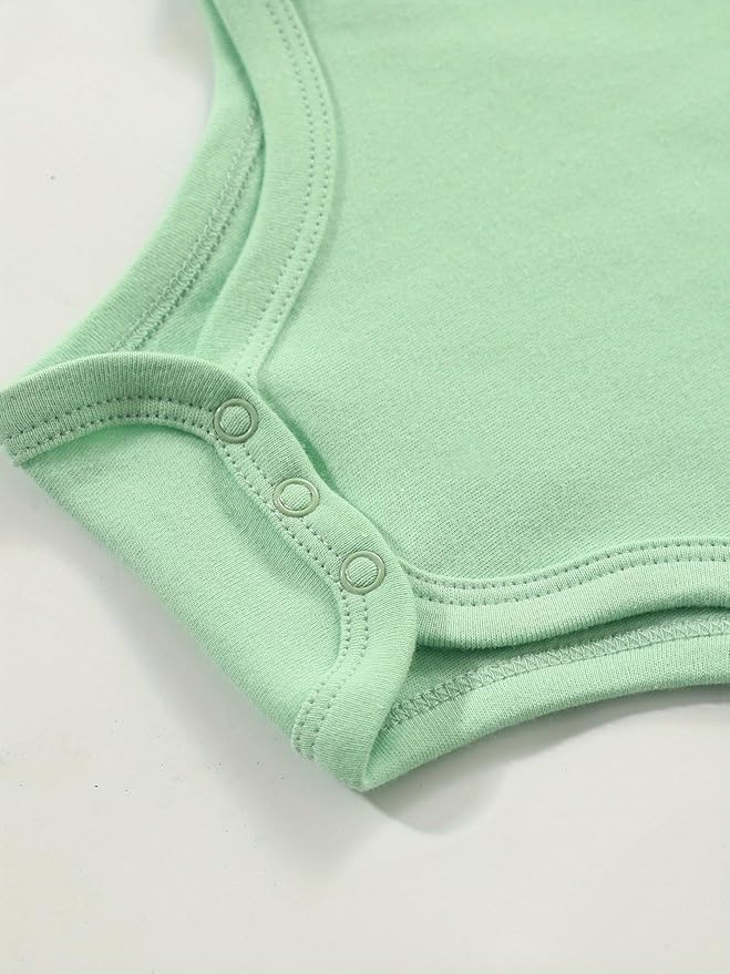 5-Pack Newborn Infant Unisex Short Sleeve Baby Bodysuits,Comfortable 100% Cotton Candy Color Rompers