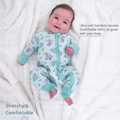 LollyBanks Baby Pajamas, 2-Way Zipper Infant Romper, 95% Viscose Made from Bamboo and 5% Spandex, Baby Sleepers