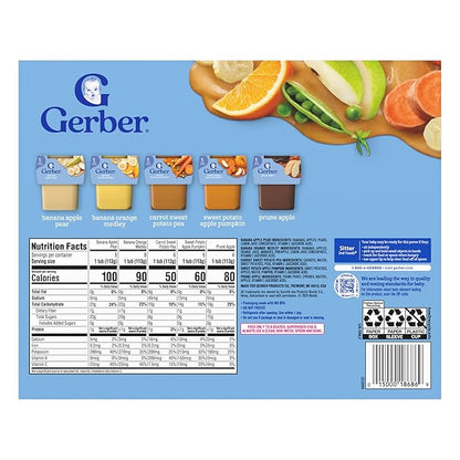 Gerber 2nd Foods Natural for Baby WonderFoods Baby Food, Variety Pack, 4 oz Tubs (32 Pack)