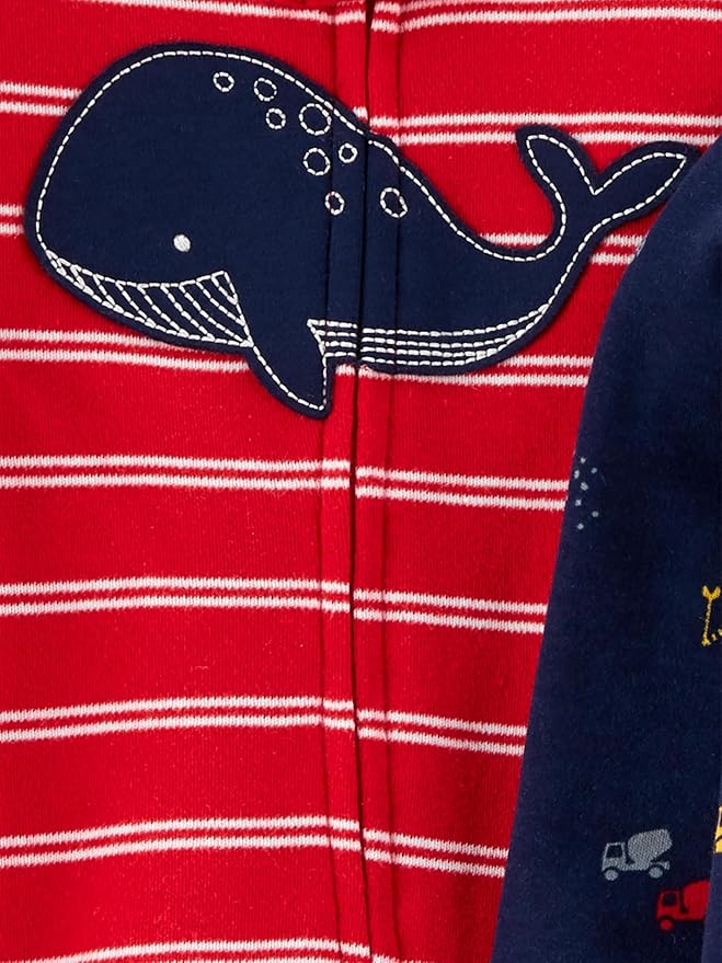 Simple Joys by Carter's baby-boys 2-way Zip Thermal Footed Sleep and Play, Pack of 2