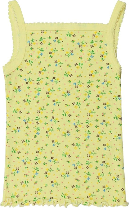 ToBeInStyle Girl's 4 Pack Ruffle Hem Spaghetti Strap Tank Tops