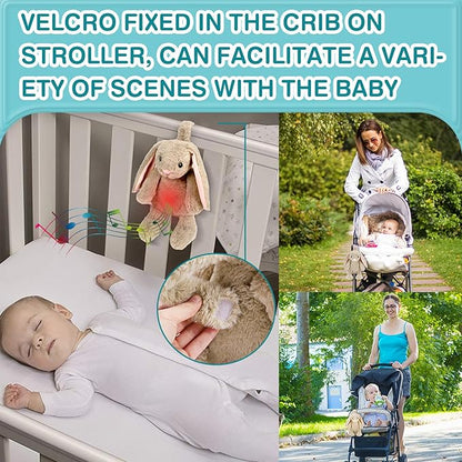 Dearbaby Baby Soother Cry Activated Sensor Toys,Heartbeat Bunny for Babies,Plush Stuffed Animal for Newborn Infants,Baby Toy Vibrating with Mom’s Heartbeat,Baby Shower Gifts for Girls and Boys