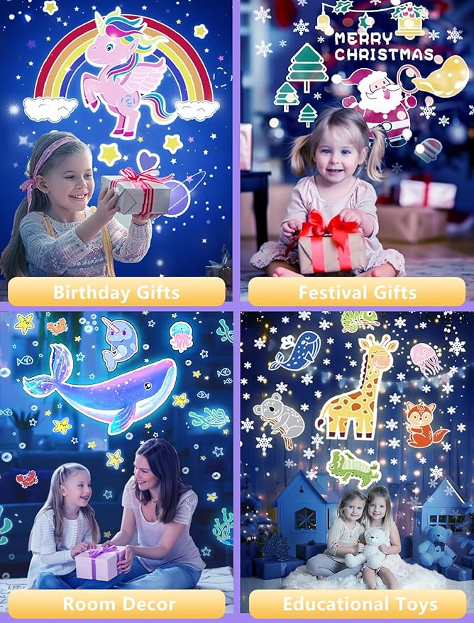21 Sets of Films, Projector Night Light for Kids Bedroom, Ceiling, Baby Night Light Projector, Star Galaxy Projector for 1-14 Years Old Baby Girls with 360° Rotation for Christmas, Nursery, Room Decor